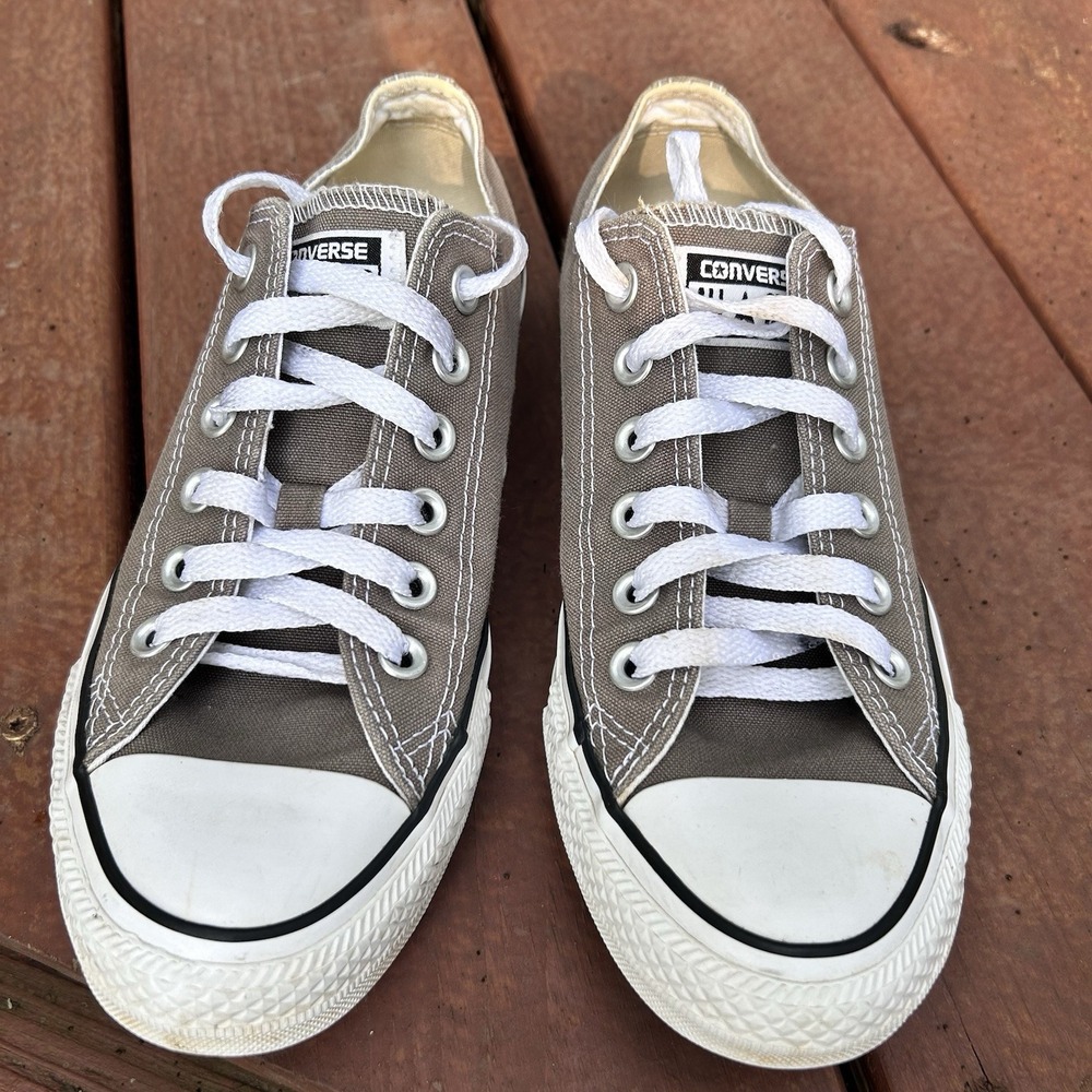 Converse Low Top Canvas Sneakers in Gray and White